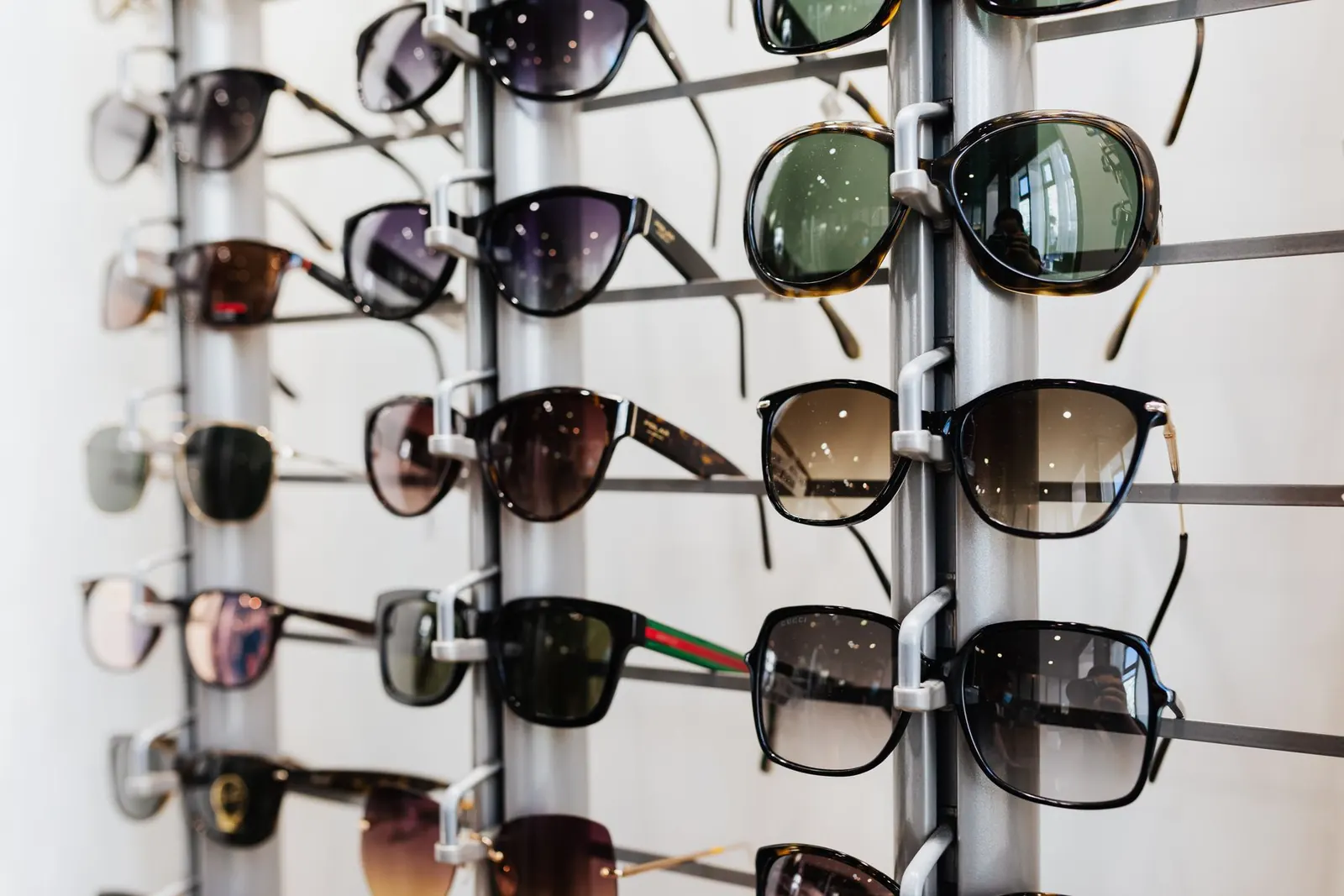 Sunglasses display inside an optical store