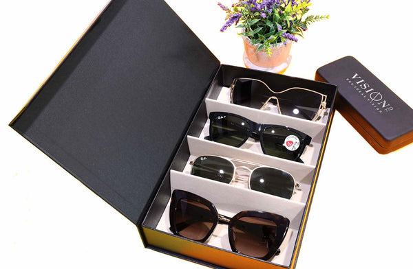 4 Slot Glasses Storage Case/GLASSES ORGANIZER/Box for Sunglasses, Eyeglasses - Vision 770